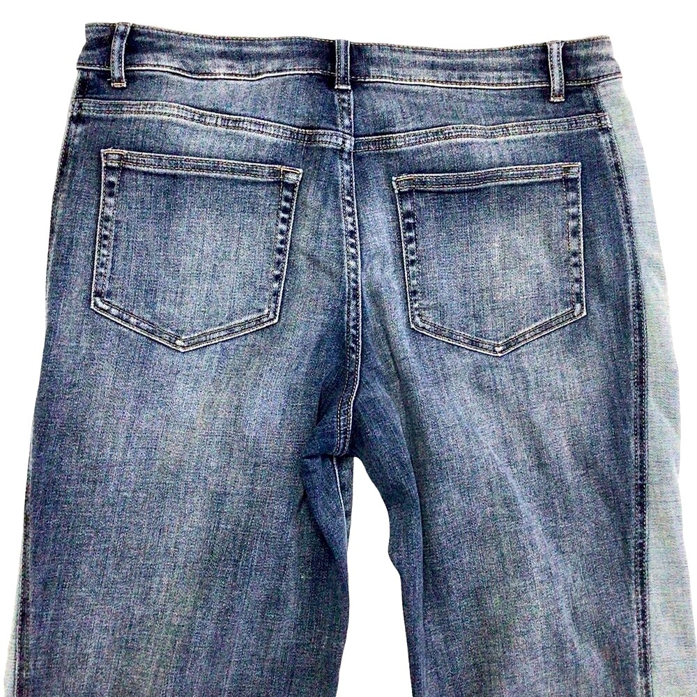 LOGO by Lori Goldstein Boyfriend Two Tone Side Panel Jeans Size 10 - Picture 6 of 12